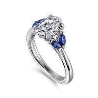Gabriel & Co 9.0X6.0 Engagement Ring 14K White Gold Contemporary ER16244O6W44SA
