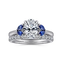 Gabriel & Co 9.0X6.0 Engagement Ring 14K White Gold Contemporary ER16244O6W44SA