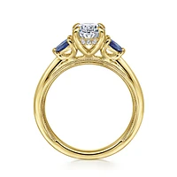 Gabriel & Co 9.0X6.0 Engagement Ring 14K Yellow Gold Contemporary ER16244O6Y44SA