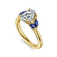 Gabriel & Co 9.0X6.0 Engagement Ring 14K Yellow Gold Contemporary ER16244O6Y44SA