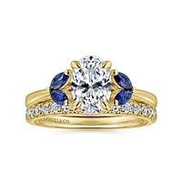 Gabriel & Co 9.0X6.0 Engagement Ring 14K Yellow Gold Contemporary ER16244O6Y44SA