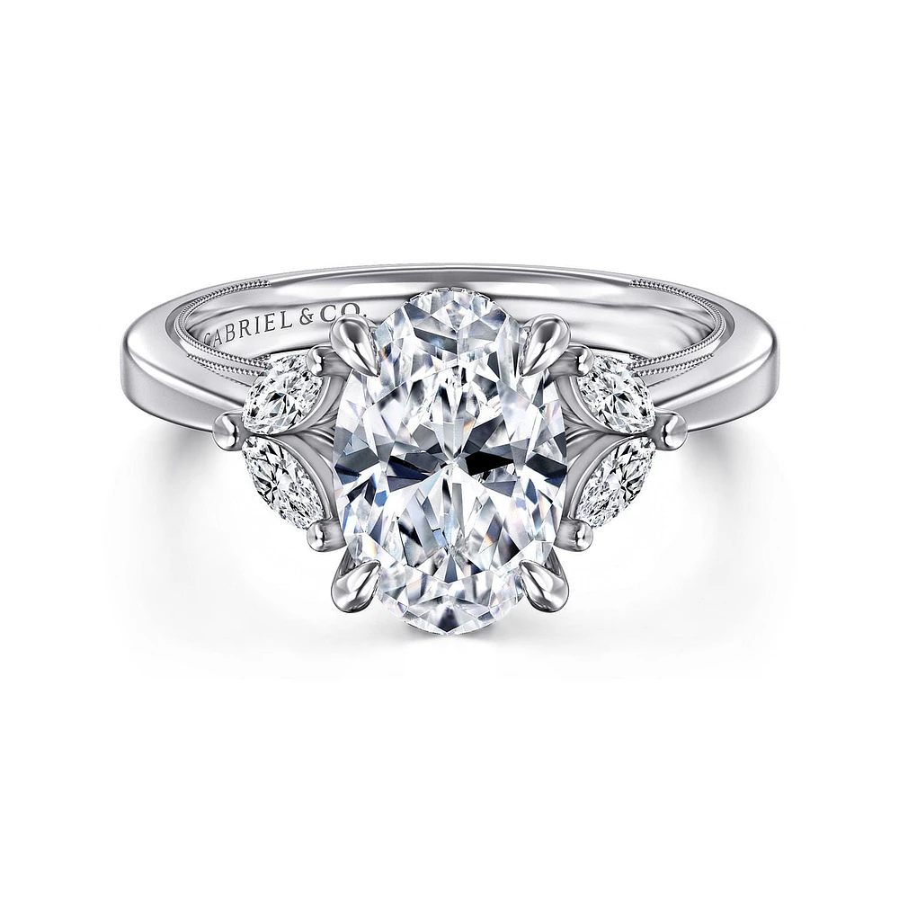 Gabriel & Co 10.5X7 Engagement Ring 14K White Gold Contemporary ER16244O8W44JJ