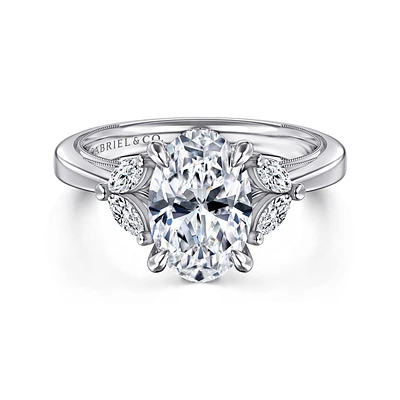 Gabriel & Co 10.5X7 Engagement Ring 14K White Gold Contemporary ER16244O8W44JJ