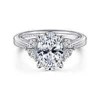Gabriel & Co 10.5X7 Engagement Ring 14K White Gold Contemporary ER16244O8W44JJ