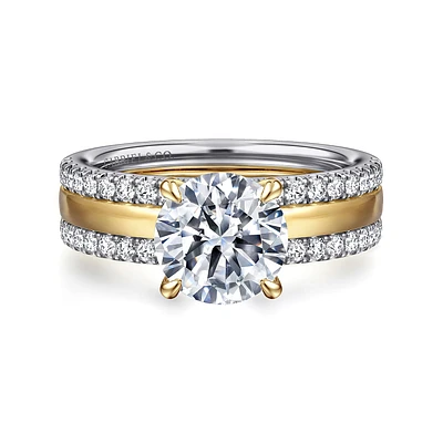 Gabriel & Co 8 Engagement Ring 14K Gold Contemporary ER16245R8M44JJ