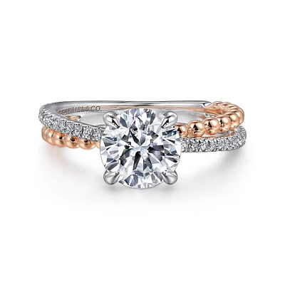 Gabriel & Co 7.4 Engagement Ring 14K Two-Tone Gold Bujukan ER16246R6T44JJ