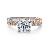 Gabriel & Co 7.4 Engagement Ring 14K Two-Tone Gold Bujukan ER16246R6T44JJ