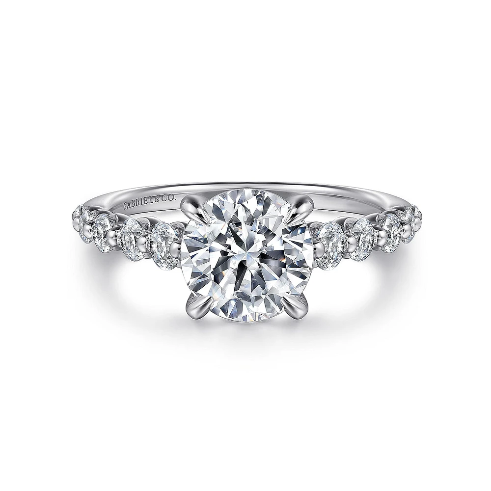 Gabriel & Co 7.4 Engagement Ring 14K White Gold Contemporary ER16272R6W44JJ