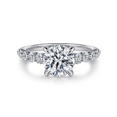 Gabriel & Co 7.4 Engagement Ring 14K White Gold Contemporary ER16272R6W44JJ