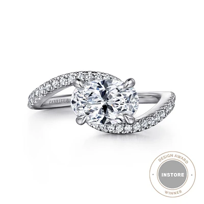 Gabriel & Co 9.0X6.0 Engagement Ring 14K White Gold Contemporary ER16278O6W44JJ