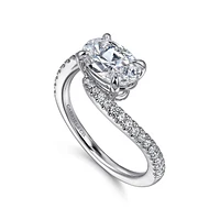 Gabriel & Co 9.0X6.0 Engagement Ring 14K White Gold Contemporary ER16278O6W44JJ