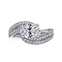 Gabriel & Co 9.0X6.0 Engagement Ring 14K White Gold Contemporary ER16278O6W44JJ