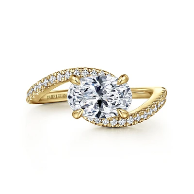 Gabriel & Co 9.0X6.0 Engagement Ring 14K Yellow Gold Contemporary ER16278O6Y44JJ