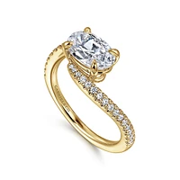 Gabriel & Co 9.0X6.0 Engagement Ring 14K Yellow Gold Contemporary ER16278O6Y44JJ