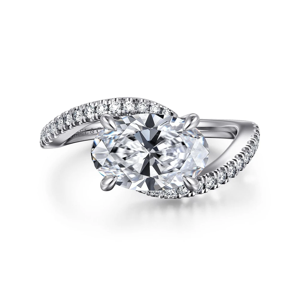Gabriel & Co 10.5X7 Engagement Ring 14K White Gold Contemporary ER16278O8W44JJ