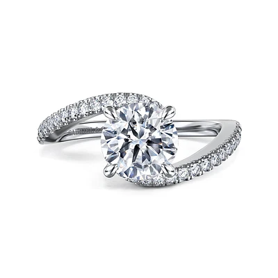 Gabriel & Co 7.4 Engagement Ring 14K White Gold Contemporary ER16278R6W44JJ