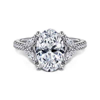 Gabriel & Co 11.5X7.5 Engagement Ring 14K White Gold Contemporary ER16281O12W44JJ
