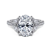 Gabriel & Co 11.5X7.5 Engagement Ring 14K White Gold Contemporary ER16281O12W44JJ