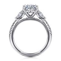 Gabriel & Co 11.5X7.5 Engagement Ring 14K White Gold Contemporary ER16281O12W44JJ