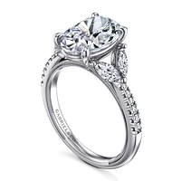 Gabriel & Co 11.5X7.5 Engagement Ring 14K White Gold Contemporary ER16281O12W44JJ