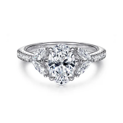 Gabriel & Co 7.4 Engagement Ring 14K White Gold Contemporary ER16281O6W44JJ