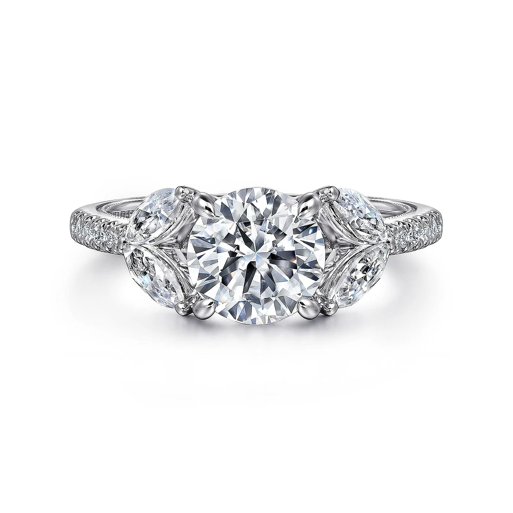 Gabriel & Co 7.4 Engagement Ring 14K White Gold Contemporary ER16281R6W44JJ