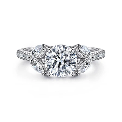 Gabriel & Co 7.4 Engagement Ring 14K White Gold Contemporary ER16281R6W44JJ