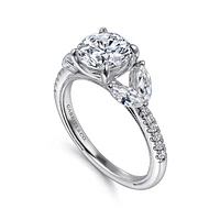 Gabriel & Co 7.4 Engagement Ring 14K White Gold Contemporary ER16281R6W44JJ