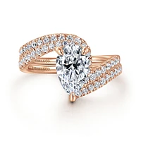 Gabriel & Co 10.0X6.0 Engagement Ring 14K Rose Gold Contemporary ER16320P6K44JJ
