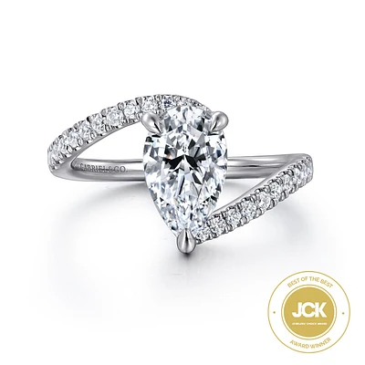 Gabriel & Co 10.0X6.0 Engagement Ring 14K White Gold Contemporary ER16320P6W44JJ
