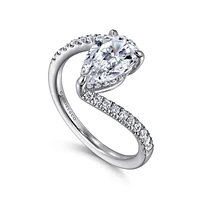 Gabriel & Co 10.0X6.0 Engagement Ring 14K White Gold Contemporary ER16320P6W44JJ