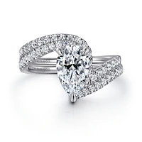 Gabriel & Co 10.0X6.0 Engagement Ring 14K White Gold Contemporary ER16320P6W44JJ