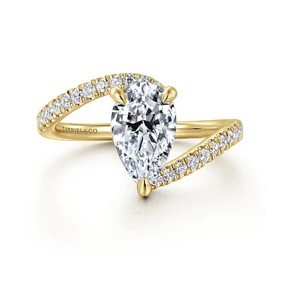 Gabriel & Co 10.0X6.0 Engagement Ring 14K Yellow Gold Contemporary ER16320P6Y44JJ