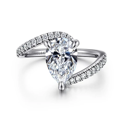 Gabriel & Co 10.5X7 Engagement Ring 14K White Gold Contemporary ER16320P8W44JJ