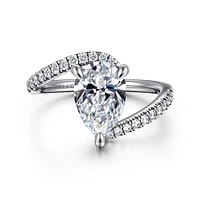 Gabriel & Co 10.5X7 Engagement Ring 14K White Gold Contemporary ER16320P8W44JJ