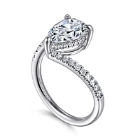 Gabriel & Co 10.5X7 Engagement Ring 14K White Gold Contemporary ER16320P8W44JJ
