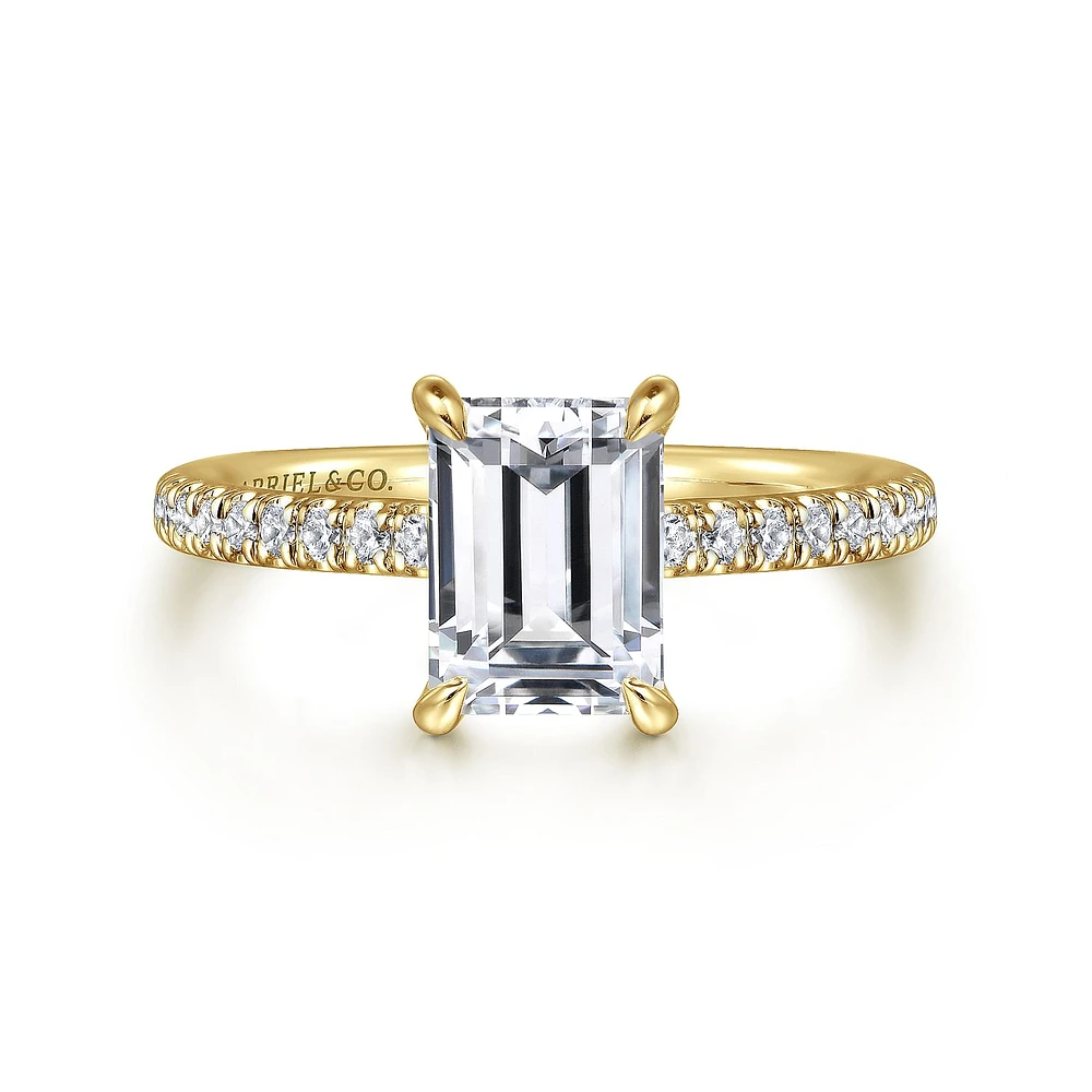 Gabriel & Co 7.5x5.5 Engagement Ring 14K Yellow Gold Classic ER16321E6Y44JJ