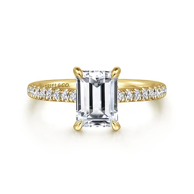 Gabriel & Co 7.5x5.5 Engagement Ring 14K Yellow Gold Classic ER16321E6Y44JJ