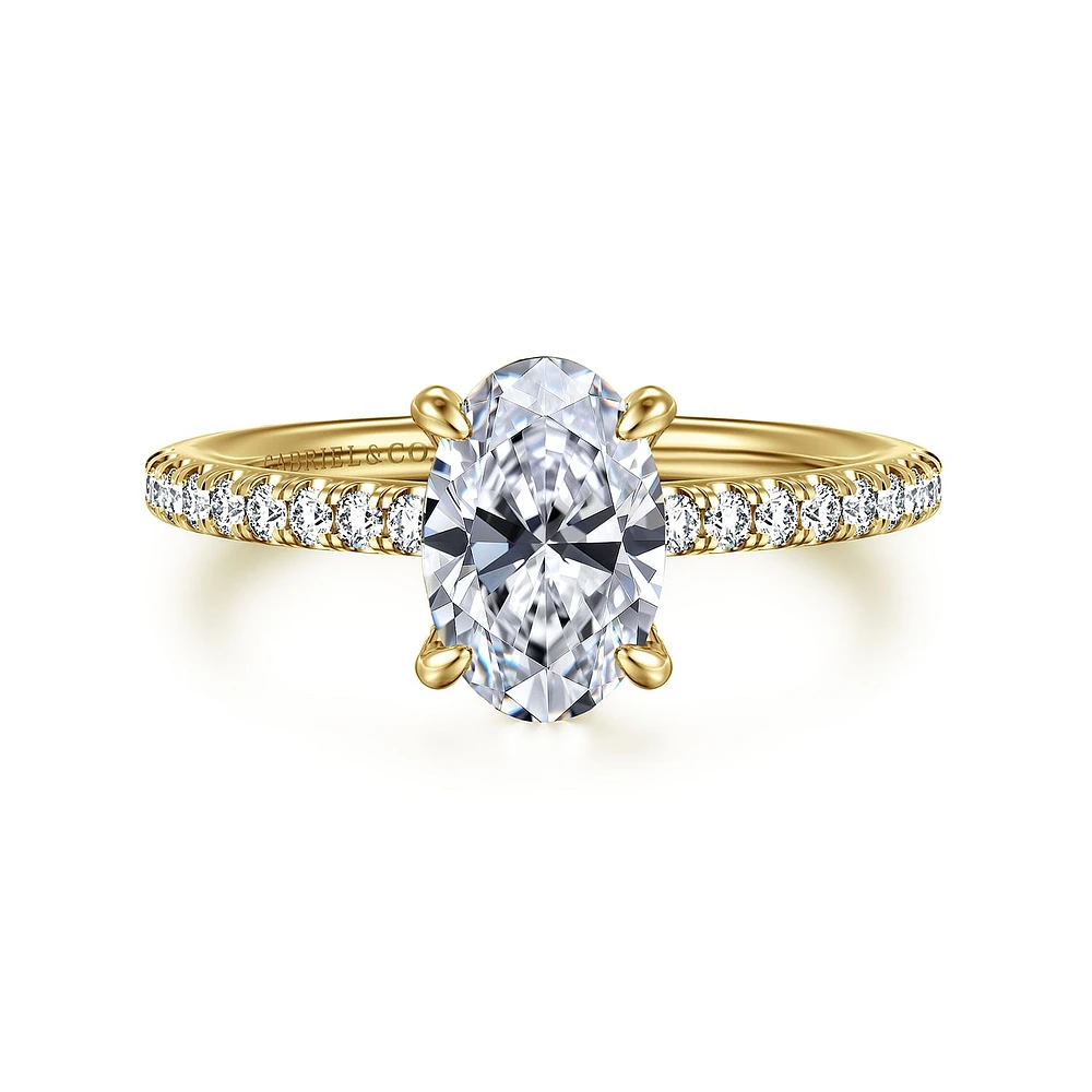 Gabriel & Co 9X6 Engagement Ring 14K Yellow Gold Classic ER16321O6Y44JJ