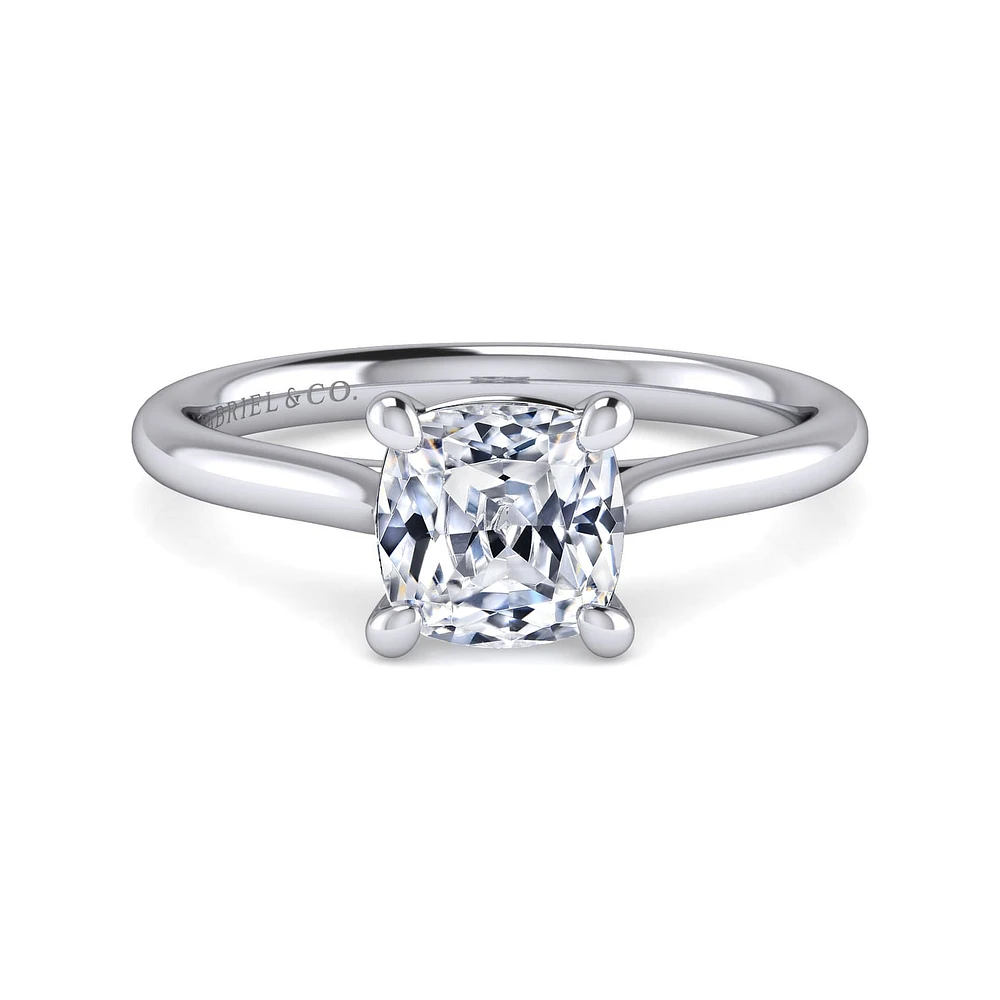 Gabriel & Co 7X7 Engagement Ring 14K White Gold Contemporary ER16336C8W4JJJ