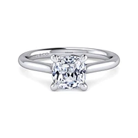Gabriel & Co 7X7 Engagement Ring 14K White Gold Contemporary ER16336C8W4JJJ