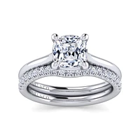 Gabriel & Co 7X7 Engagement Ring 14K White Gold Contemporary ER16336C8W4JJJ