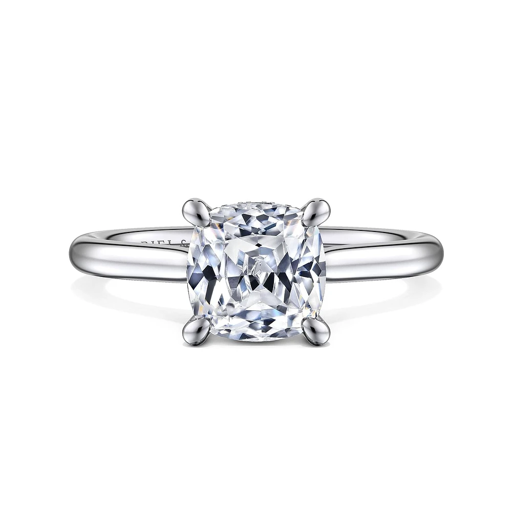 Gabriel & Co 7X7 Engagement Ring 14K White Gold Contemporary ER16337C8W44JJ