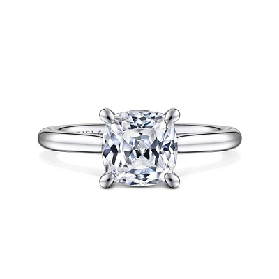Gabriel & Co 7X7 Engagement Ring 14K White Gold Contemporary ER16337C8W44JJ