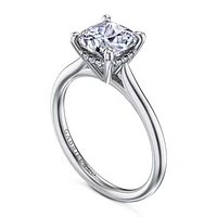 Gabriel & Co 7X7 Engagement Ring 14K White Gold Contemporary ER16337C8W44JJ