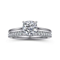 Gabriel & Co 6.5X6.5 Engagement Ring 14K White Gold Classic ER16339C6W44JJ