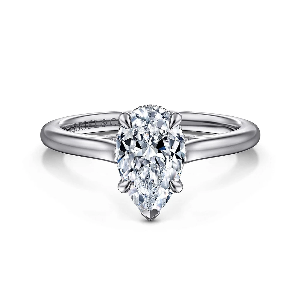 Gabriel & Co 10X6 Engagement Ring 14K White Gold Classic ER16339P6W44JJ