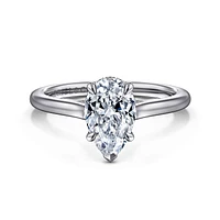 Gabriel & Co 10X6 Engagement Ring 14K White Gold Classic ER16339P6W44JJ