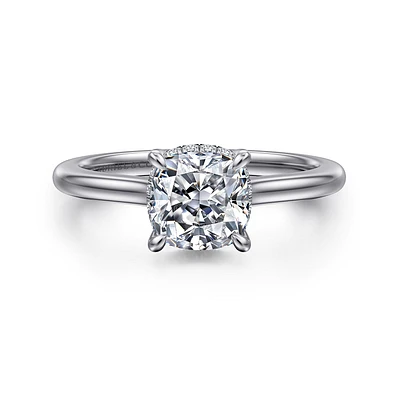 Gabriel & Co 6.5X6.5 Engagement Ring 14K White Gold Classic ER16340C6W44JJ