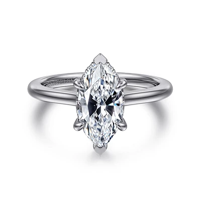 Gabriel & Co 12X6 Engagement Ring 14K White Gold Classic ER16340M6W44JJ